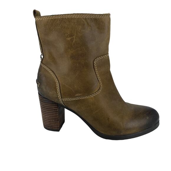 SPERRY Top-Sider 8.5M Leather Side Zip Heeled Boots Light Brown Ombre Toe Rustic - Picture 1 of 16